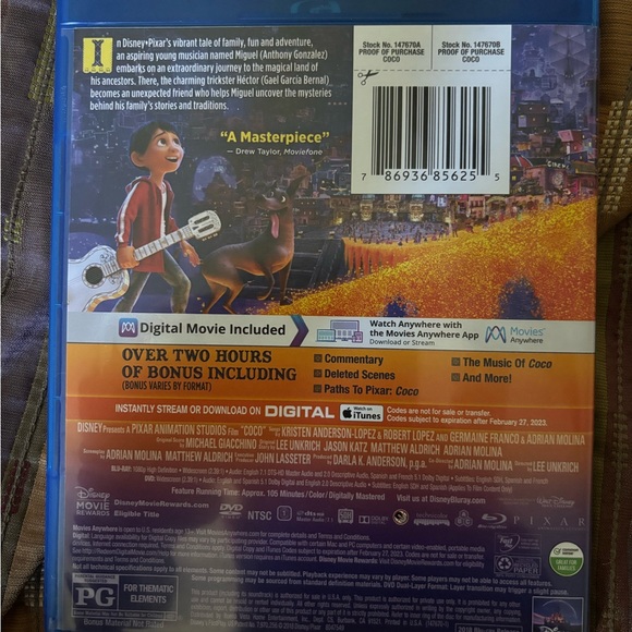 Disney COCO Blu ray - Picture 3 of 3